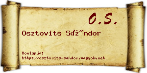 Osztovits Sándor névjegykártya